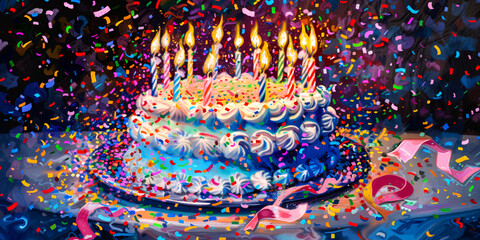 Naklejka premium Birthday Cake