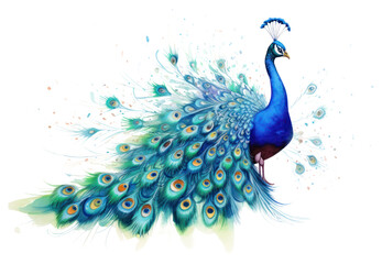 PNG Peacock animal bird creativity. AI generated Image by rawpixel. - obrazy, fototapety, plakaty