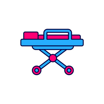 recommend clip art: Filled outline Stretcher icon isolated on white background. Patient hospital medical stretcher. Vector