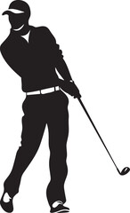 Elegant Swings Golf Player Vector Art