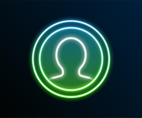 Glowing neon line Create account screen icon isolated on black background. Colorful outline concept. Vector