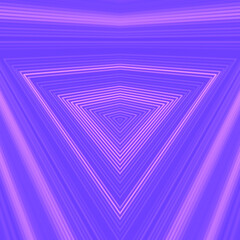 3d rendering digital illustration with geometric symmetric light pattern of pink lines on purple background