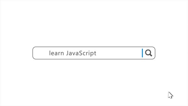 Learn JavaScript in Search Animation. Internet Browser Searching