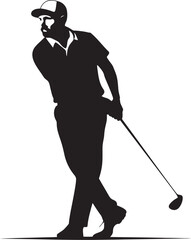 Teeing Off in Style Vector Golfer Portrait