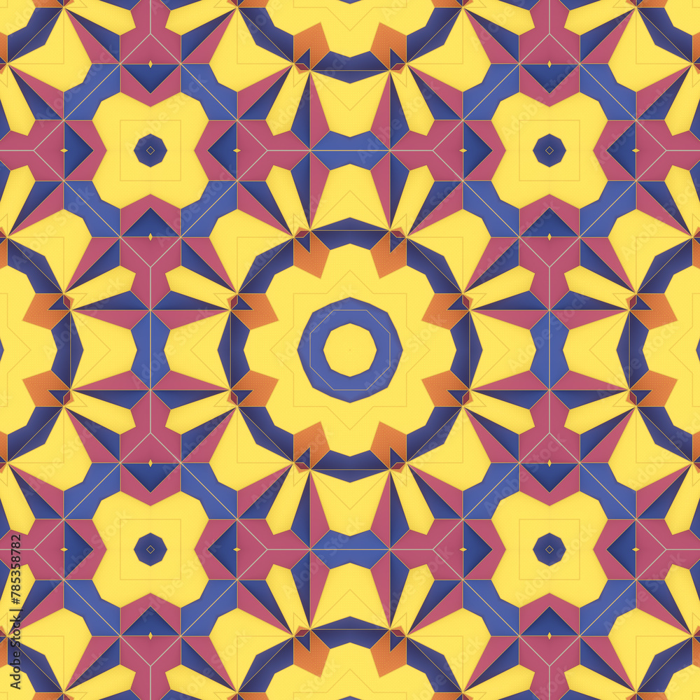 Poster Illustration background in vibrant hues whose intricate patterns create a visually stunning spectacle. 3d rendering