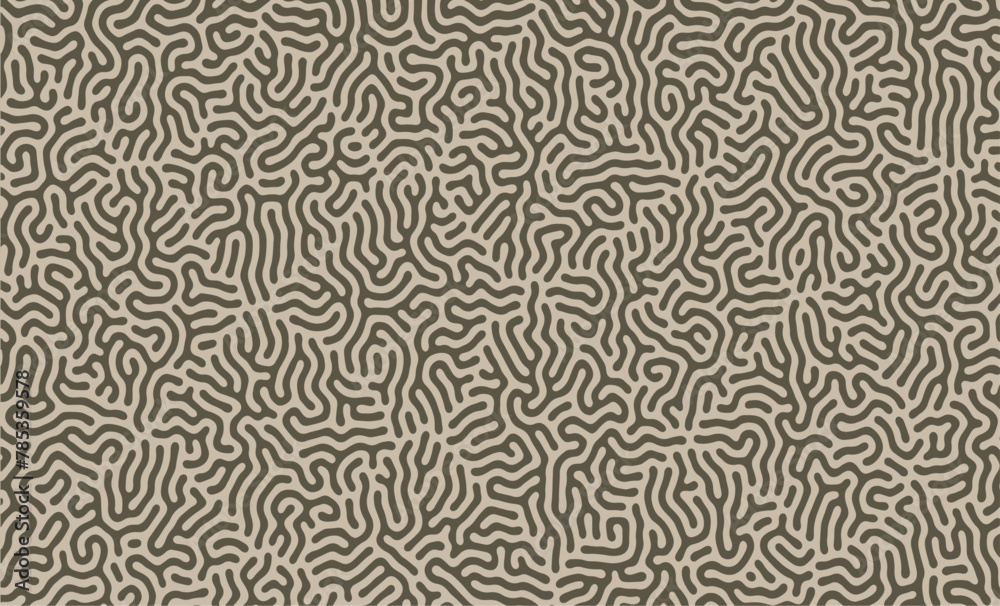Wall mural green and brown turing lines organic shape patterns background design with elegant pattern
