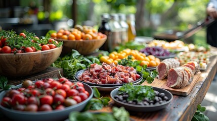 Obraz premium Farm-to-Table: Emphasize farm-fresh ingredients and the farm-to-table concept for a wholesome appeal. 