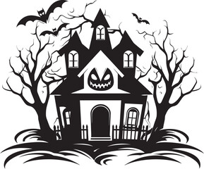 Halloween Magic Vector Illustration of a Haunting Mansion