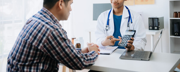 Obraz premium medical doctor holing patient's hands and comforting her.Kind doctor giving real support for patient. In clinic
