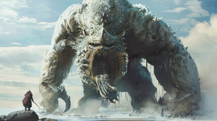 Fantasy giant monster in concept Norse Mythology - obrazy, fototapety, plakaty