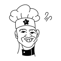 Grab this fun doodle avatar of a chef 