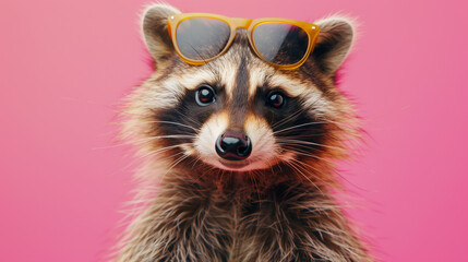 portrait of a funny raccoon , ai
