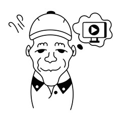 Obraz premium Trendy doodle avatar of a video editor 