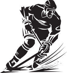On Ice Artistry Hockey Player Vector Design