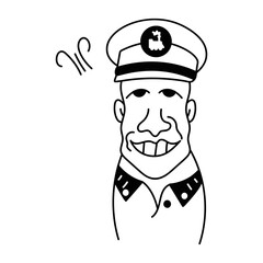 Obraz premium Check out doodle avatar of a train driver 