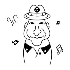 Download doodle avatar of a music director 
