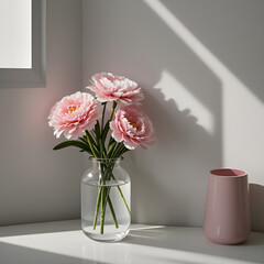 Fototapeta premium Carnation in Minimal Vases