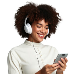 PNG Headphones electronics listening laughing. AI generated Image by rawpixel.