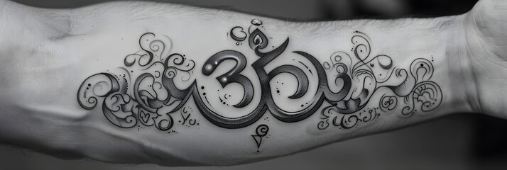 Spiritual Om Symbol Tattoo Design - A Fusion of Culture, Tradition, and Aesthetics