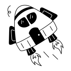 Ready to use glyph icon of a space capsule 
