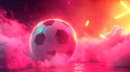 Soccer wallpaper with a ball in front of smoke