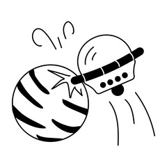 Download doodle icon depicting alien attack 