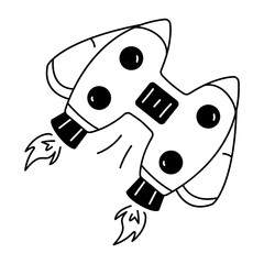 Grab this doodle icon of space jetpack 