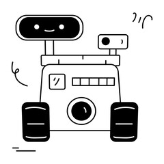 Trendy glyph style icon of a rover camera 