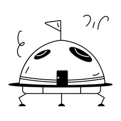Here’s a doodle icon of a space shelter 