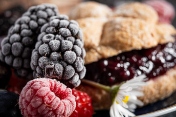 berry jam sandwich bread sweet snack close up 