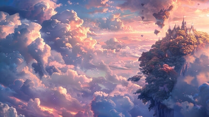 Fantasy land in the clouds