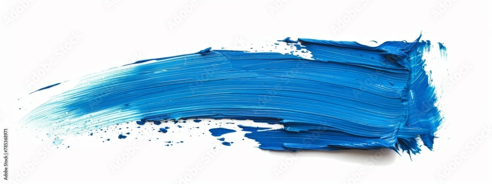 Poster blue color acrylic oil paint background banner - abstract stroke / splash stains blobs brush of purp