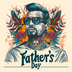 Illustration poster about fathers day