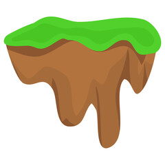 Floating Flying Island Vector Illustration 