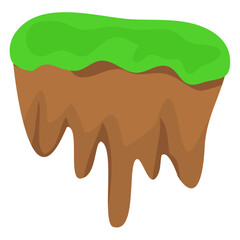 Floating Flying Island Vector Illustration 