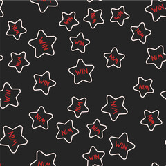 Line Casino win icon isolated seamless pattern on black background. Vector