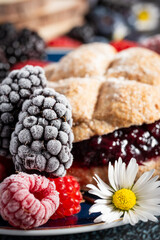 berry jam sandwich bread sweet snack close up 