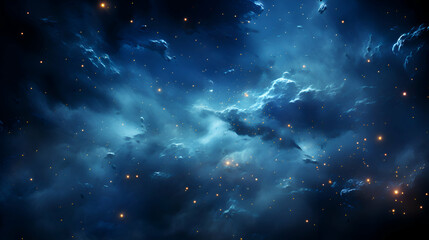 Night sky with clouds and stars as background.
