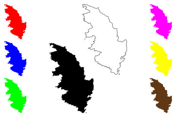 Obraz premium Corse-du-Sud Department (France, French Republic, Corsica or Corse region, island) map vector illustration, scribble sketch Southern Corsica map