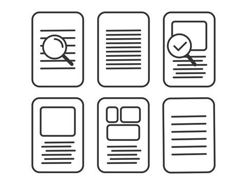 Icon depicting documents, suitable for web and mobile applications, isolated for use in graphic and design. Illustration a vector