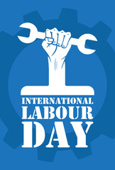Happy International Labour Day May 1. Mayday poster or banner design.
