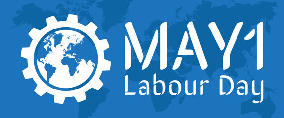 Happy International Labour Day May 1. Mayday poster or banner design.
