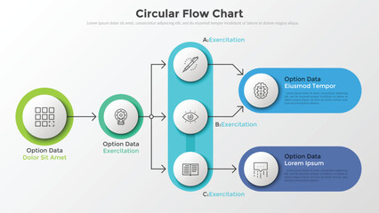 Fototapeta na wymiar Circular Flow Chart Diagram | Editabalet EPS Planning and Management Diagram