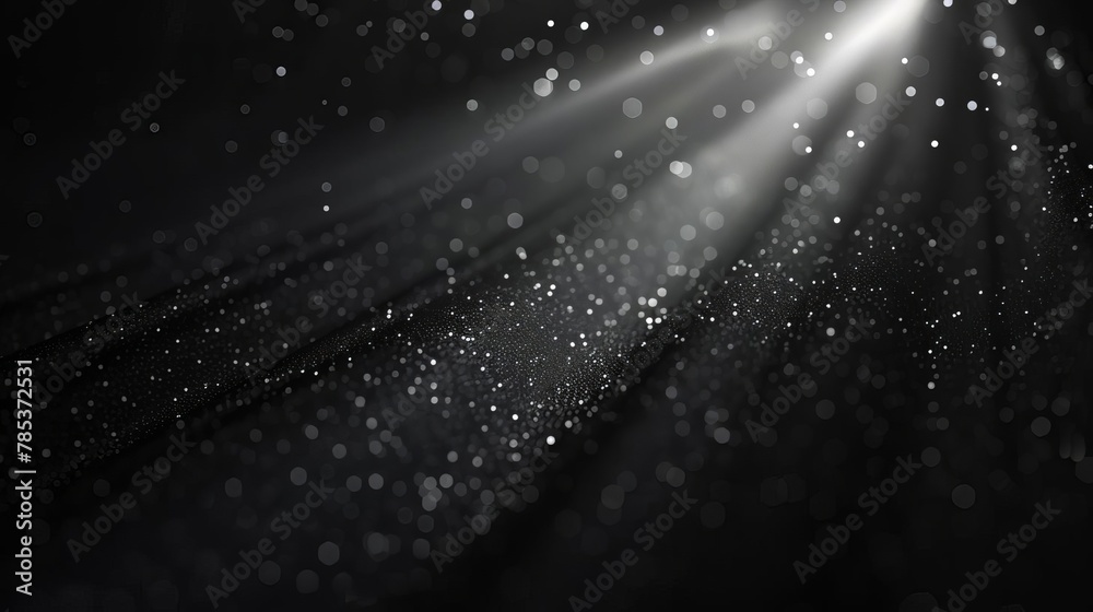 Canvas Prints dark black background with light beam and particles mysterious 3d rendering