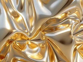 Gold silk fabric texture Generative AI.