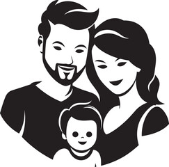 Parenthood Journey Husband, Wife, and Children Vector Graphic