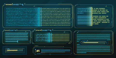 Infographic text vector elements for sci-fi interface. - 785372773