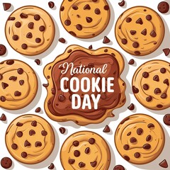 Fototapeta premium National Sugar Cookie Day, July 9. National Sugar Cookie Day Poster, Flat Design. National Sugar Cookie Day Post, Colorful Design. Happy, National Sugar Cookie Day vector. Cartoon Style, Poster,