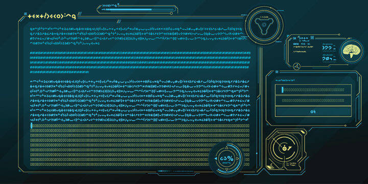 Futuristic HUD interface for processing server data.