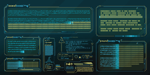 Vector data elements for sci-fi interface infographics. - 785373329